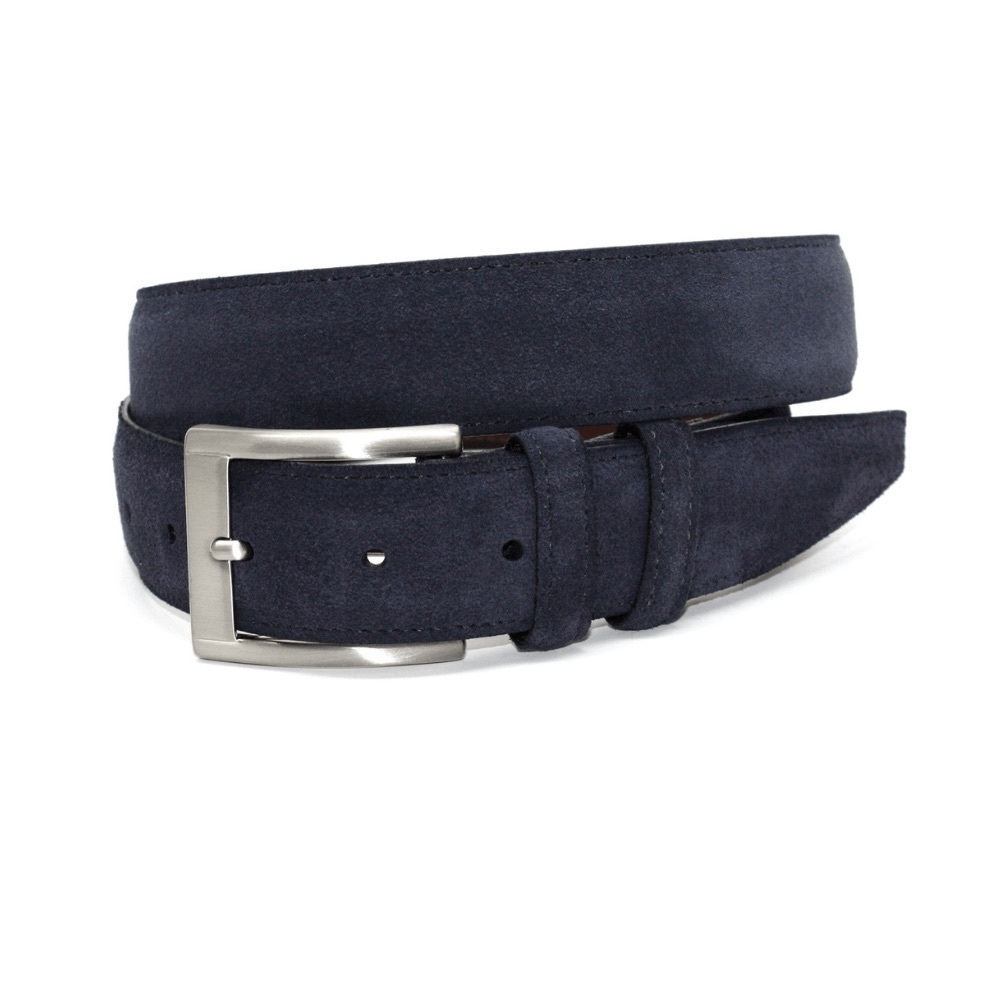 Torino Italian Calf Suede Belt with Solid Brass Buckle